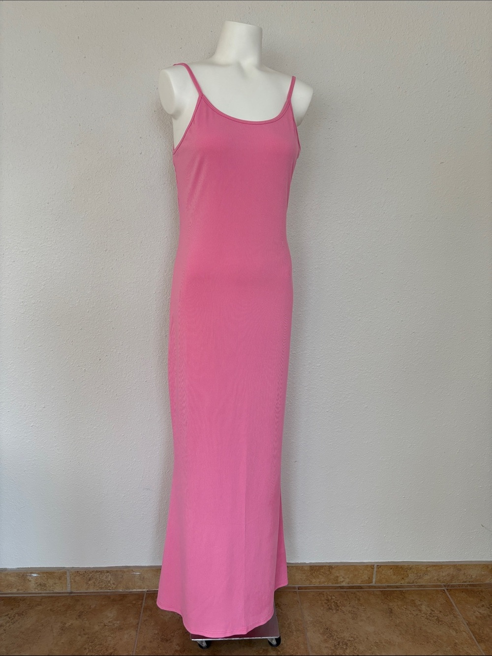 NWOT! Bright Bubble Gum Pink Spaghetti Strap Maxi Slip Dress